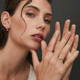 Holly Pearl and Diamond Ring in 18k Yellow Gold