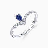 Sortija Mia de Zafiro y Diamantes en Oro Blanco de 18 Kt
