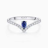 Sortija Mia de Zafiro y Diamantes en Oro Blanco de 18 Kt