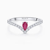 Mia Ruby and Diamond Ring in 18k White Gold