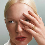 Dafne Diamond Open Ring in 18k Yellow Gold 