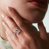 Dafne Diamond Open Ring in 18k White Gold
