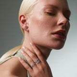 Dafne Diamond Open Ring in 18k White Gold