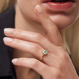 Florence Emerald and Diamond Ring in 18k Yellow Gold 