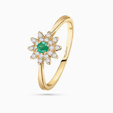 Florence Emerald and Diamond Ring in 18k Yellow Gold 