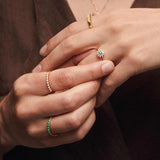 Florence Emerald and Diamond Ring in 18k Yellow Gold 