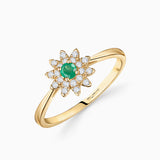 Florence Emerald and Diamond Ring in 18k Yellow Gold 