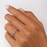 Vera Diamond and Sapphire Half Eternity Ring in 18k White Gold