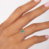 Dalia Emerald and Diamond Ring in 18k White Gold