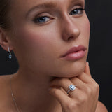 Art Deco Aquamarine and Diamond Ring in 18k White Gold