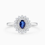Gala Sapphire and Diamond Ring in 18k White Gold