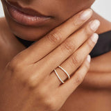 Sortija Twin Diamonds en Oro Amarillo de 18 Kt