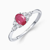 Anel Red Jay Rubi e Diamante em Ouro Branco 18K
