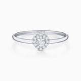 Ariadne Diamond Heart Ring in 18k White Gold