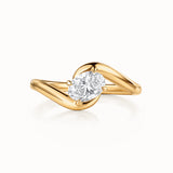 Sortija Liora Onda de Diamante en Talla Oval en Oro Amarillo de 18 kt
