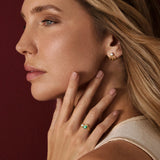 Sortija Liora de Esmeralda y Diamante en Oro Amarillo de 18 kt