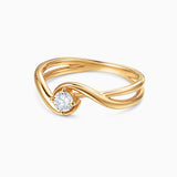 Sortija Liora Onda de Diamante en Oro Amarillo de 18 kt