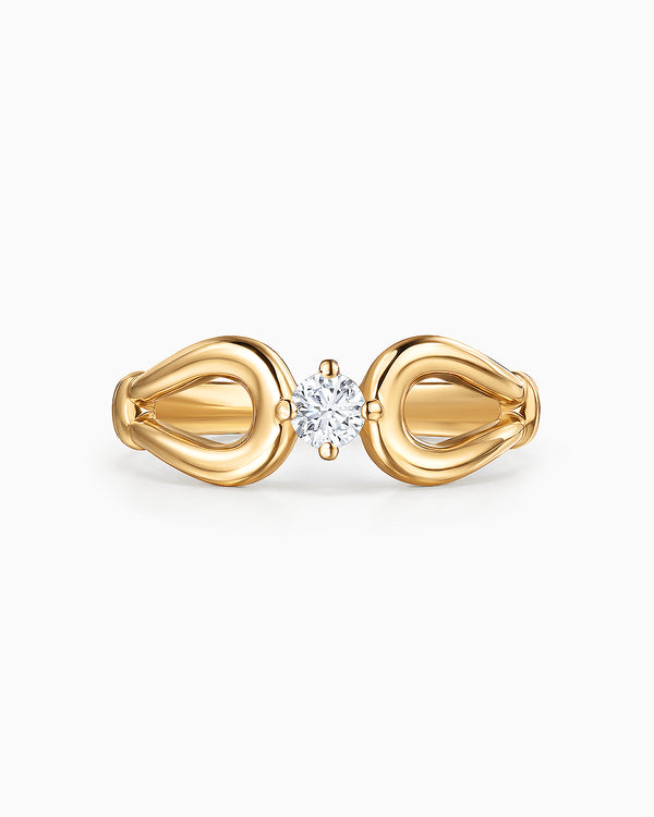 Liora Diamond Knot Ring in 18K Yellow Gold