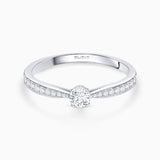 Solitario Always Pavé de Diamantes 0,35 Cts. en Oro Blanco de 18 Kt