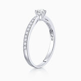 Solitario Always Pavé de Diamantes 0,35 Cts. en Oro Blanco de 18 Kt