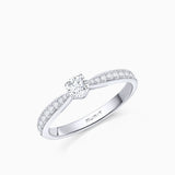Pavé Always 0.60 ct Solitaire Diamond Ring in 18k White Gold
