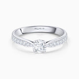 Solitario Always Pavé de Diamantes 0,68 Cts. en Oro Blanco de 18 Kt