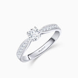 Solitario Always Pavé de Diamantes 0,68 Cts. en Oro Blanco de 18 Kt