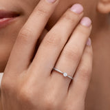 Sempre Solitário Diamante 0,10 Cts. em ouro branco 18 Kt