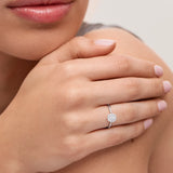 Solitario Rose de Diamantes 0,35 Cts. en Oro Blanco de 18 Kt