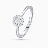 Solitario Rose de Diamantes 0,35 Cts. en Oro Blanco de 18 Kt