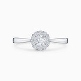 Solitario Rose de Diamantes 0,35 Cts. en Oro Blanco de 18 Kt