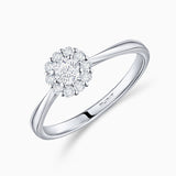 Solitario Rose de Diamantes 0,35 Cts. en Oro Blanco de 18 Kt