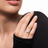 Solitario Rose de Diamantes 0,55 Cts. en Oro Blanco de 18 Kt