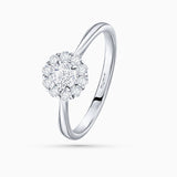 Solitario Rose de Diamantes 0,55 Cts. en Oro Blanco de 18 Kt