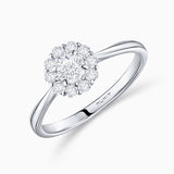 Solitario Rose de Diamantes 0,55 Cts. en Oro Blanco de 18 Kt