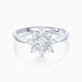 Rosette 0.75 ct Solitaire Diamond Ring in 18k White Gold