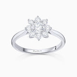 Rosette 0.75 ct Solitaire Diamond Ring in 18k White Gold