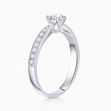 Pavé Always 0.86 ct Solitaire Diamond Ring in 18k White Gold
