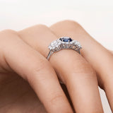 Nerissa Rose Sapphire and Diamond Ring in 18k White Gold