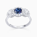 Nerissa Rose Sapphire and Diamond Ring in 18k White Gold