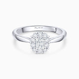 Solitario Rose Déco de Diamantes 0,58 Cts. en Oro Blanco de 18 Kt