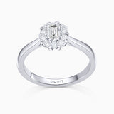 Solitario Rose Déco de Diamantes 0,58 Cts. en Oro Blanco de 18 Kt