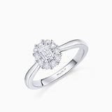 Solitario Rose Déco de Diamantes 0,58 Cts. en Oro Blanco de 18 Kt