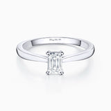 Solitario Claire Déco de Diamante 0,50 Cts. en Oro Blanco de 18 Kt