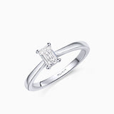 Solitario Claire Déco de Diamante 0,50 Cts. en Oro Blanco de 18 Kt
