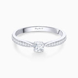 Solitario Always Pavé de Diamantes 0,45 Cts. en Oro Blanco de 18 Kt