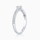 Solitario Always Pavé de Diamantes 0,45 Cts. en Oro Blanco de 18 Kt