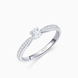 Solitario Always Pavé de Diamantes 0,45 Cts. en Oro Blanco de 18 Kt