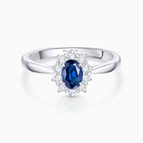 Sortija Irem de Zafiro y Diamantes de 0,30 Cts. en Oro Blanco de 18 Kt