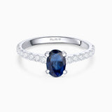 Sortija Ivy de Zafiro y Diamantes 0,42 Cts. en Oro Blanco de 18 Kt